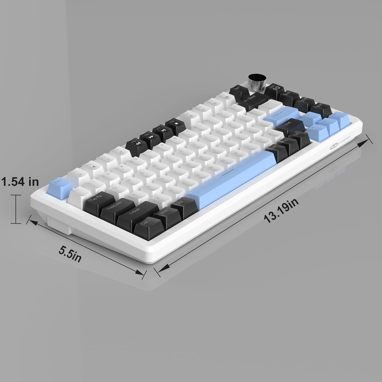 MageGee 75% Mechanical Gaming Keyboard, Black Switches, EVA Foam, Knob Control, STAR75 Portable NKRO