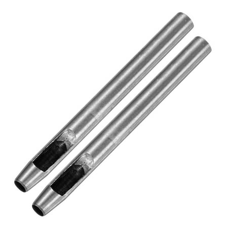 Uxcell 6mm Leather Hole Punch Tool [2PCS] - Metal Round Belt Hole Puncher for Leather Working & Belts &  Paper & Plastic