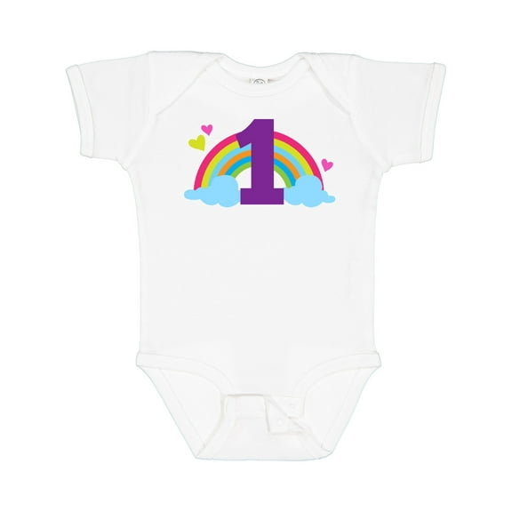 Inktastic 1st Birthday Rainbow Girls Baby Bodysuit