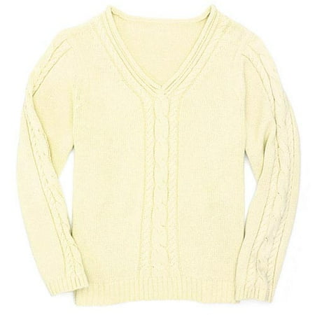 Faded Glory - Women's Plus Roll V-Neck Sweater
