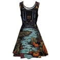 thumbnail image 4 of 2024 Dress Skate Printed Elegant Size Big Female Summer Dresses Fashion Halloween Spooky Sleeveless Dress Mansion Haunted Vegan, 4 of 6