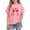 #0366-Pink, variant on Kids Back to School Graphic Print Casual Short Sleeve Cotton Tee Breathable Summer Top for Boys Girls School Activity
