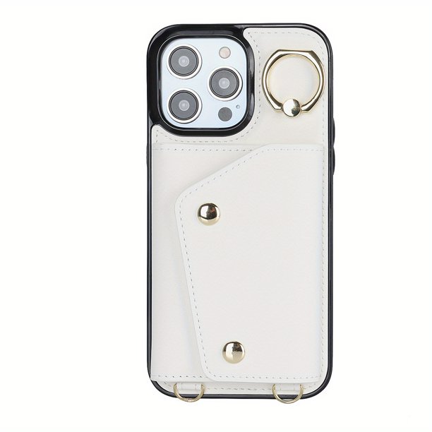 Crossbody Wallet Women Phone Case For IPhone 14 13 12 11 Pro Max X XR XS Max SE 2022 7 8 Plus,Credit Card Holder Phone Case With Strap,PU Leather Purse With Lanyard Zipper Flip Cover