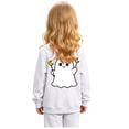 thumbnail image 4 of Girls Halloween Sweatshirt Crewneck Long Sleeve Cartoon Ghost Graphic Top Breathable Pullover Tops White 4-5 Years, 4 of 9
