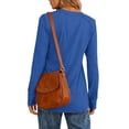 thumbnail image 5 of Women's Long Sleeve Shirts 2026 Spring Fashion Dressy Casual Tops Trendy Henley Blouses Cute Work Outfits Clothes, Dark Blue, M, 5 of 5