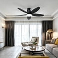 thumbnail image 4 of PHORUS 48" Flush Mount Ceiling Fan with LED Light, Quiet DC Motor, Remote & App Control, 6-Speed Reversible Indoor Ceiling Fan for Bedroom and Living Room,Black, 4 of 10