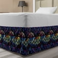 thumbnail image 1 of Geometric Bed Skirt, Galaxy Themed Background with Geometrical Shapes Triangles and Lines Lace Pattern, Elastic Bedskirt Dust Ruffle Wrap Around for Bedding Decor, 4 Sizes, Multicolor, by Ambesonne, 1 of 2