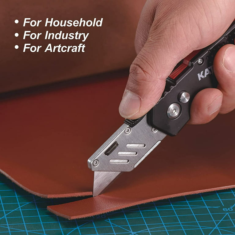 Folding Pocket Knife Heavy Duty Red Box Cutter Drywall Carpe