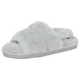 thumbnail image 4 of Jessica Simpson Womens Plush Faux Fur Fuzzy Slide on Open Toe With Elastic Backstrap, 4 of 9