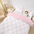 thumbnail image 3 of Erosebridal Girly Pink Bowknot Twin Bedding For Girls,Cute Bows Kawaii Stars Duvet Cover Set,Lightpink White 2pcs,No Comforter,Reversible, 3 of 6