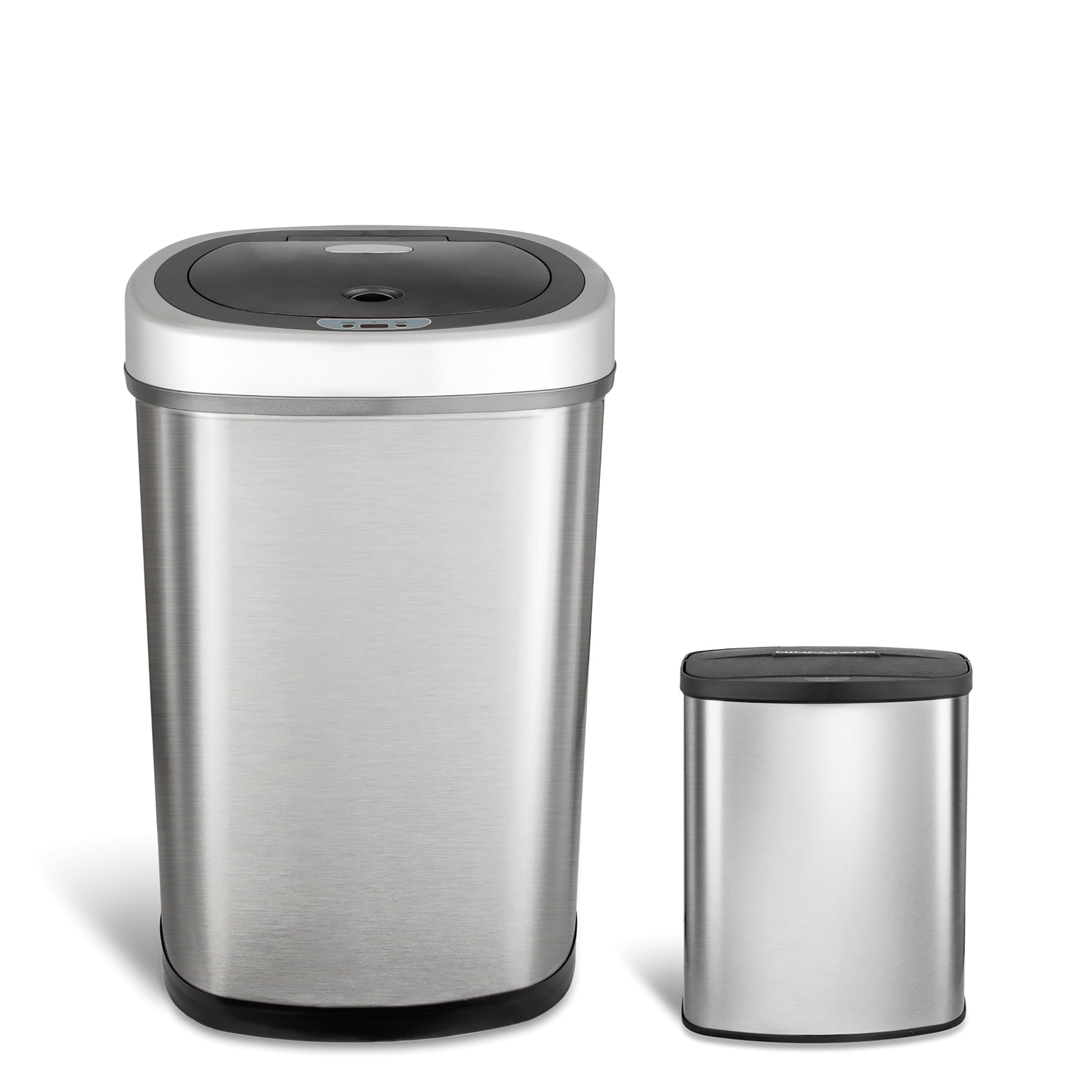 Motion Sensor Combo Touchless Trash Can Stainless Steel Garbage Storage Bin NEW 