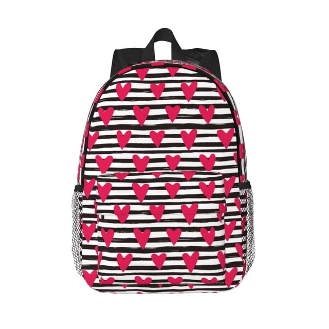 Easygdp Hearts And Lines Mochila Ligera de 15 Pulgadas para Estudiantes, Mochila Cómoda para la Escuela y Viajes, Correas Ajustables