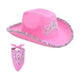 thumbnail image 1 of Sombrero de Vaquero perfecl con Lentejuelas para Fiesta Cosplay Mujeres Niños Borde Limpio, 1 of 8