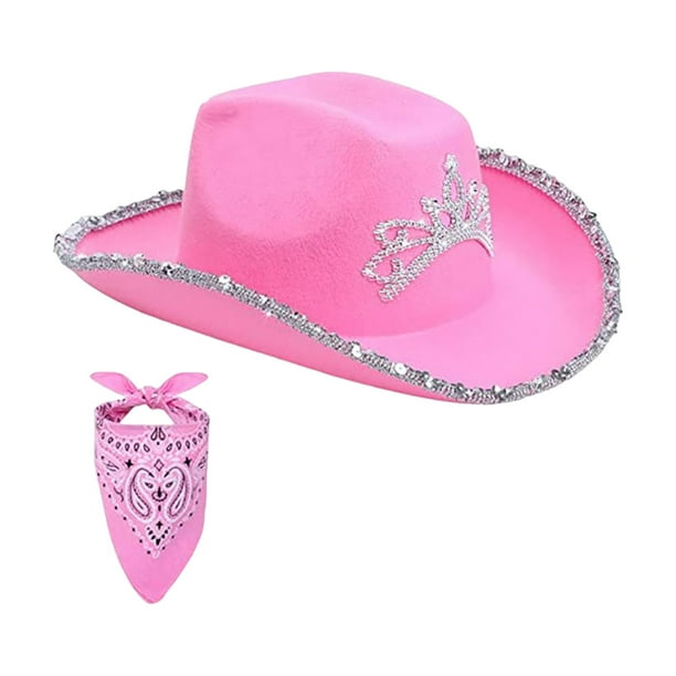 Sombrero de vaquero Yinane Estilo occidental Lentejuelas Fedora para fiesta