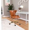 thumbnail image 2 of Meridian Furniture Hendrix Swivel Adjustable Cognac Vegan Leather Office Chair, 2 of 8