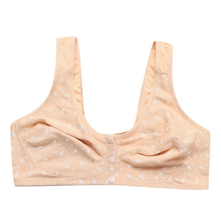 

TAIAOJING Bras for Women Full Cup Thin Underwear Plus Size Front Button Wireless Sports Lace Bra Cover Large Size Bras Brassiere