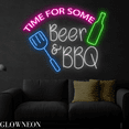 thumbnail image 2 of Glowneon Time For Some Beer & BBQ Neon Sign, BBQ Restaurant Led Sign, 2 of 4
