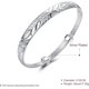 thumbnail image 2 of Pulsera tallada con flor de Fu de Plata de Ley 925 para mujer, 17,5g, peso 6,5 CM para regalo de boda, 2 of 5