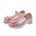 thumbnail image 3 of Zapatos de princesa para niñas, moda de primavera y otoño, zapatos de tacón alto, zapatos individuales para niños, zapatos de cristal con mariposas, zapatos de cuero para bebés, otoño, 3 of 6