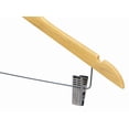 thumbnail image 4 of Gancho Triangular DE Madera para Ropa, Sacos, Faldas O Pantalon Color Maple con Pinzas METALICAS | 10 PZAS., 4 of 8