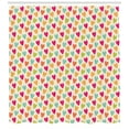 thumbnail image 3 of Geometric Shower Curtain, Valentines Day Concept Colorful Heart Figures on a Chalky Tainted Background, Fabric Bathroom Set with Hooks, 69W X 70L Inches, Multicolor, by Ambesonne, 3 of 3