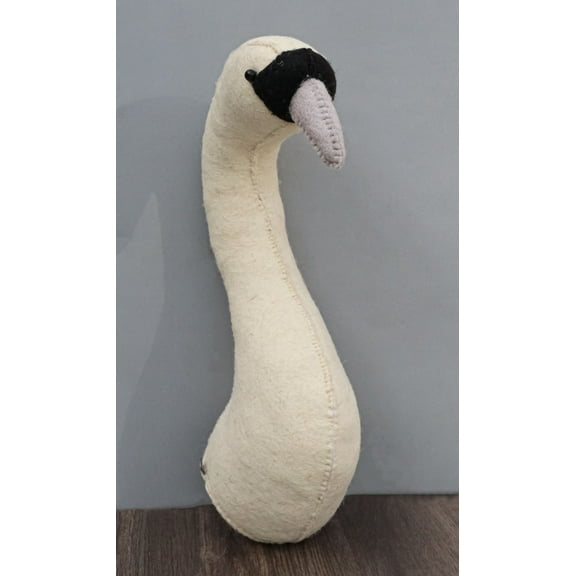 Fiona Walker England Handmade Organic Mini White Swan Princess Head Wall Decor