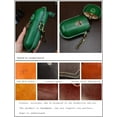 thumbnail image 7 of Handmade Leather Eyeglass Case Hard Shell Retro Men And Women Sunglasses Nearsighted Glasses Hooks Protection Box (Green), 7 of 7