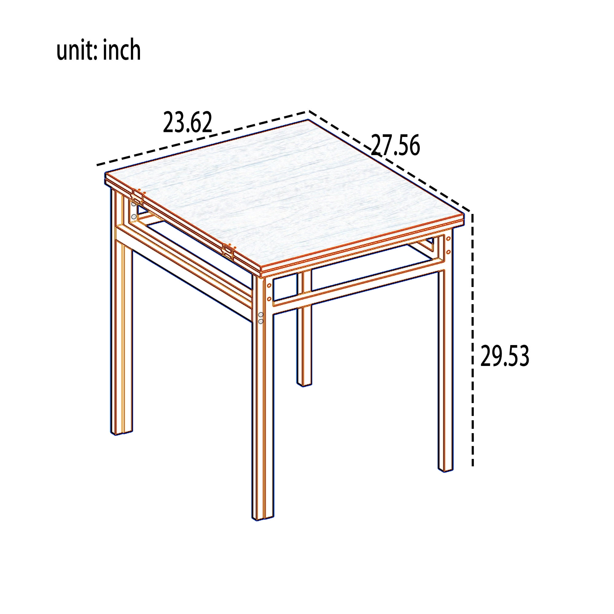 GARITIN Extendable Dining Table Set with 4 Chairs, Rectangular Expandable Kitchen Table for Small Family Apartment, Charcoal and Grey