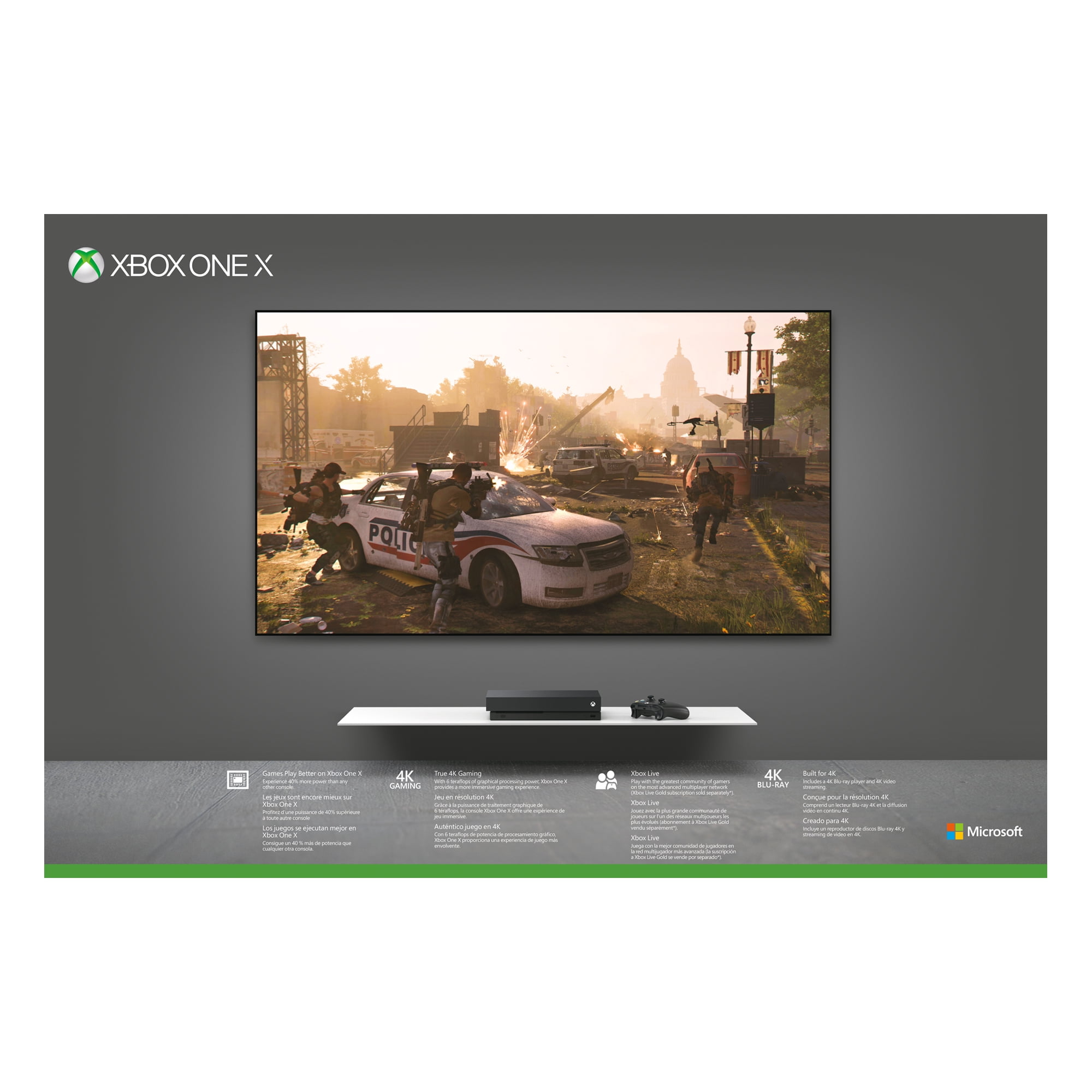 Microsoft Xbox One X 1tb Division 2 Bundle Black Cyv 00255 - flatscreen computer running microsoft windows 98 roblox