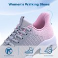 thumbnail image 4 of AOV Women's Slip On Running Sneakers Lightweight Breathable Walking Shoes Gym Workout Jogging Sport Tennis Sneakers GreyPink US 8.5, 4 of 8