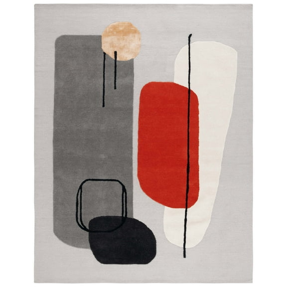 SAFAVIEH Rodeo Bronte Abstract Area Rug, Gray/Silver, 8' x 10'