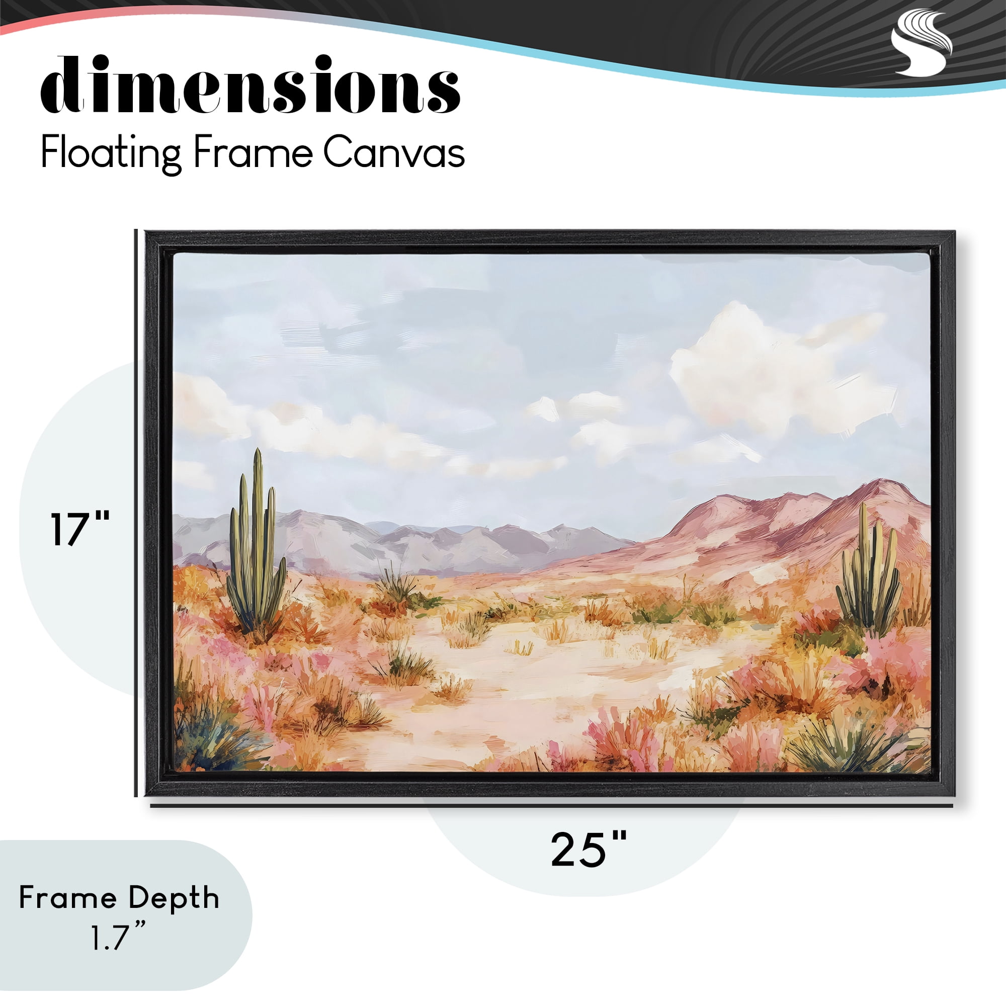 Stupell Industries Pastel Desert Dream Sunset Black Framed Floater Canvas Wall Art, design by Creative Studio