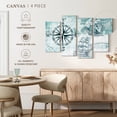 thumbnail image 5 of Elephant Stock Ocean Compass Wall Art - Horizontal Multi Panel Canvas - Living Room Wall Decor - Nautical Multi Panel - Black And Teal Decor - 68" x 42", 5 of 8