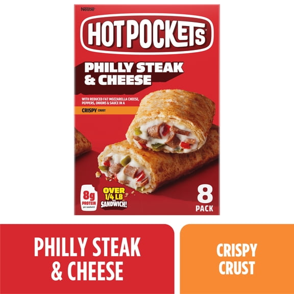 Hot Pockets Philly Steak and Cheese, Frozen Snack, 36 oz, 8 Pack (Frozen)