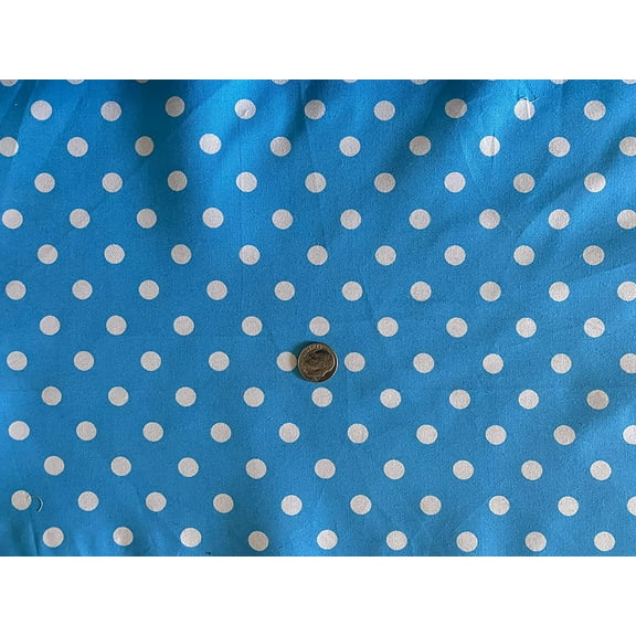 Valentina Textile inc Small Polka Dot Poly Cotton Multi-Colors 60" Wide Polyester by The Yard (1 Yard, Baby Blue White)