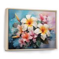 thumbnail image 2 of Designart "Paradise Of White And Yellow Blooming Plumeria" Plumeria Floater Framed Canvas Wall Art, 2 of 5