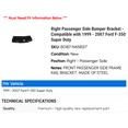 thumbnail image 2 of Right Passenger Side Bumper Bracket - Compatible with 1999 - 2007 Ford F-350 Super Duty 2000 2001 2002 2003 2004 2005 2006, 2 of 2