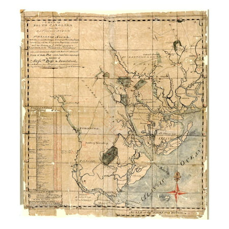 1771c, Beaufort County Savannah Sound to St, South Carolina, United States Print Wall