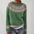 thumbnail image 2 of NMMUED Women's Fair Isle Pullover Sweaters Long Sleeve Crew Neck Loose Casual Knit Sweater Mint Green 5XL, 2 of 4