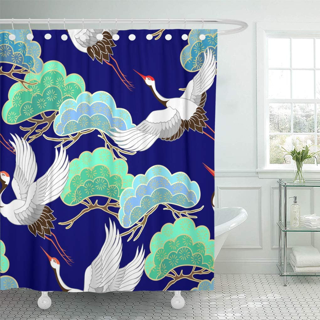 Yusdecor Seamless Pattern Flying Birds Crane Heron Ese Ornament