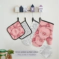 thumbnail image 5 of Cute Pink Pigs Sleeping Oven Mitts and Pot Holders with Chef Apron Set 5 Pcs Kitchen Cooking Set, 5 of 6