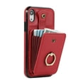 thumbnail image 4 of Wallet Case for iPhone XS Max, Kickstand Ring Holder Premium PU Leather Case with Crossbody Strap,Card Holder Slot Money Pocket 360°Rotation Metal Ring Grip Kickstand Cover,Red, 4 of 8