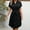 Black, variant on ZOELNIC Women's Elegant Short Sleeve V Neck High Waist Dress Summer Casual Dress With Belt, L
