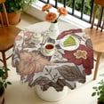 thumbnail image 4 of Round Tablecloth for Dining Table 60 Inch Polyester Waterproof Stain Wrinkle Free flower Indoor Outdoor, 4 of 5