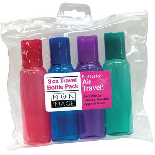 Mon Image 3 Oz Travel Bottle Set, 4 Pieces, Multi
