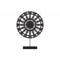 thumbnail image 1 of Ornement de Roue en Bois Rond sur Support Rectangulaire en Finition Mate SM, Noir, 1 of 1