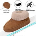 thumbnail image 3 of Ecetana Women's Bootie Slippers Memory Foam Furry Slipper Non-slip House Shoes with Fluffy Collar, 3 of 7