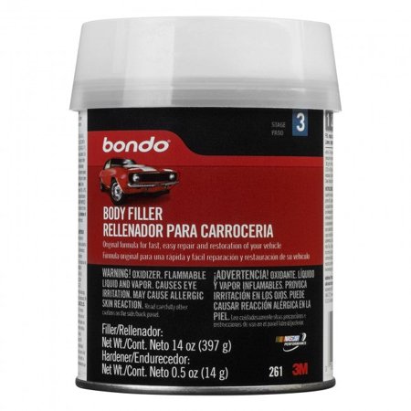 New Bondo 261 Automotive Body Filler with Plastic Cap, 1 Pt, Each