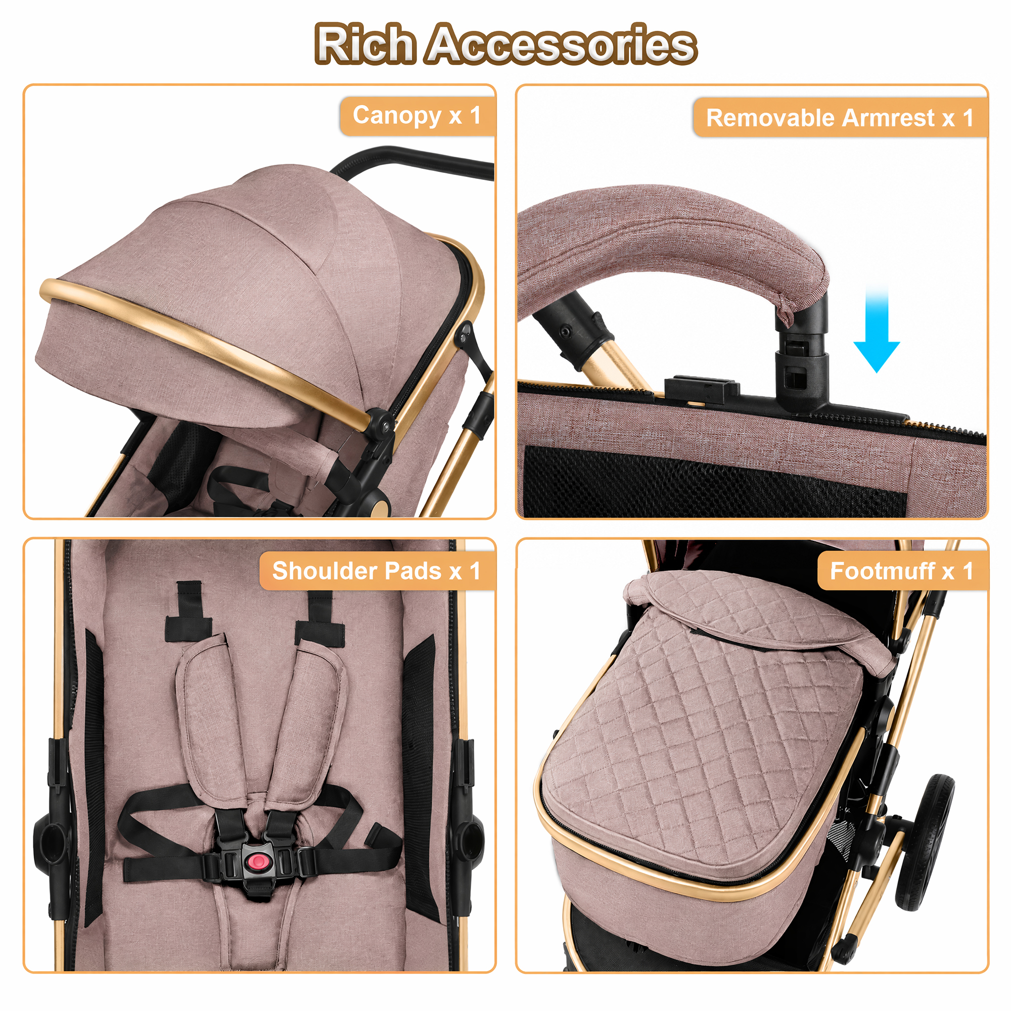 Vomeast Reversible Foldable Baby Stroller photo 6