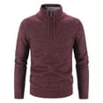 thumbnail image 1 of Chandail à Col Montant Mi-Haut pour Homme, Coupe Ajustée, Hiver, Demi-Fermeture Éclair, Tricot, Simple, Couleur Unie, Chandail, Vêtements, 1 of 2